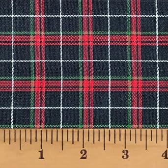Holiday Hearth 6 Tartan Plaid Christmas Cotton Homespun Fabric by JCS - Sold by The Yard