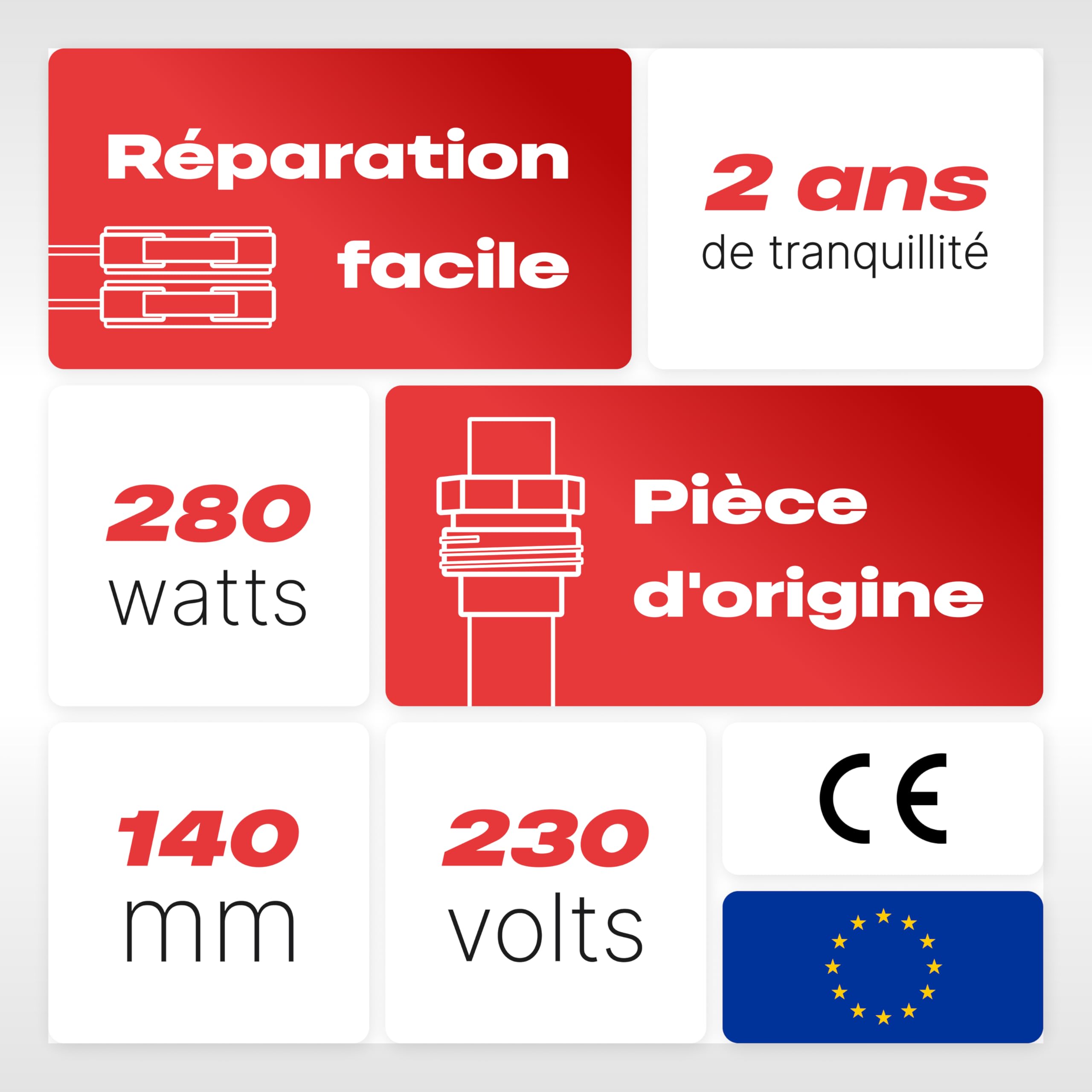 FIATLUX Bougie poêle à Granulé MCZ / Superior / Piazzetta / Jolly Mec / RED / Interstoves / Invicta / Freepoint / SKIA / Kausiflam (140/150mm - 280W - filetage 3/8'), (FL-0002)