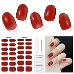 DUKASOU Semi Cured Gel Nail Strip, Caramel Macchiato |28 pcs Gel Nail Strips Work with Any UV Lamp, Salon Quality UV Nails Stickers, Easy to Apply for Home Nails DIY
