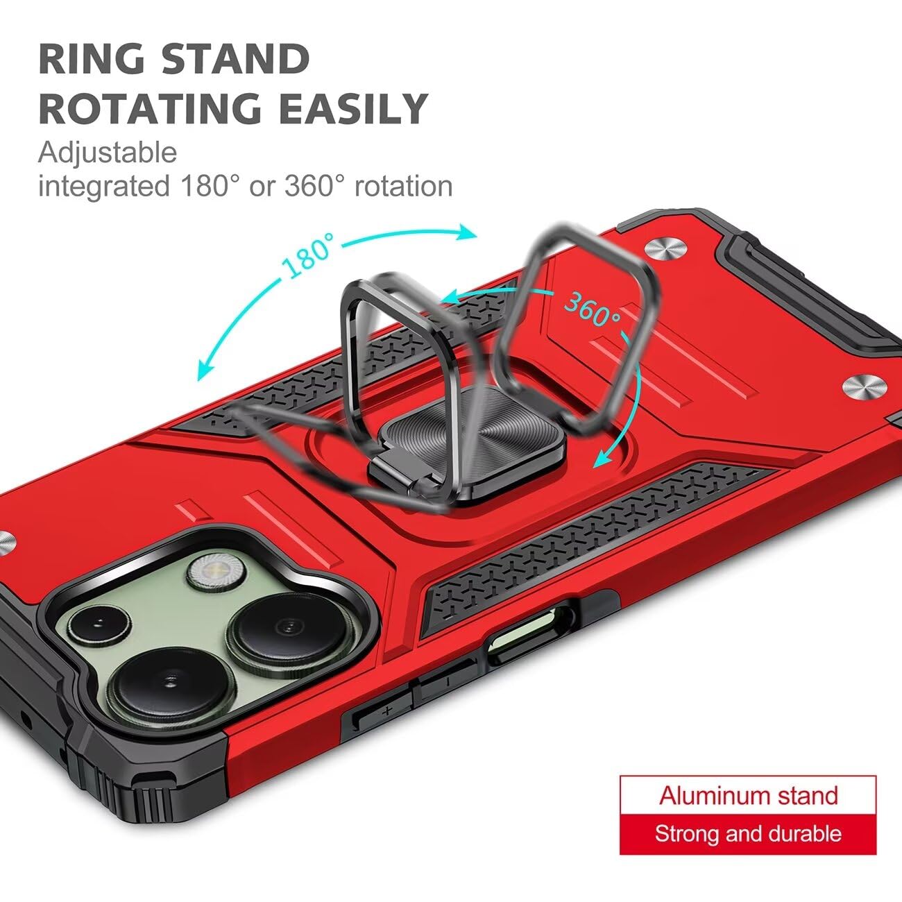 Handyhülle Mit Drehring Für Xiaomi Redmi Note 12 Pro / 11 Pro – 360° Schutz Inkl. 2 Schutzfolien