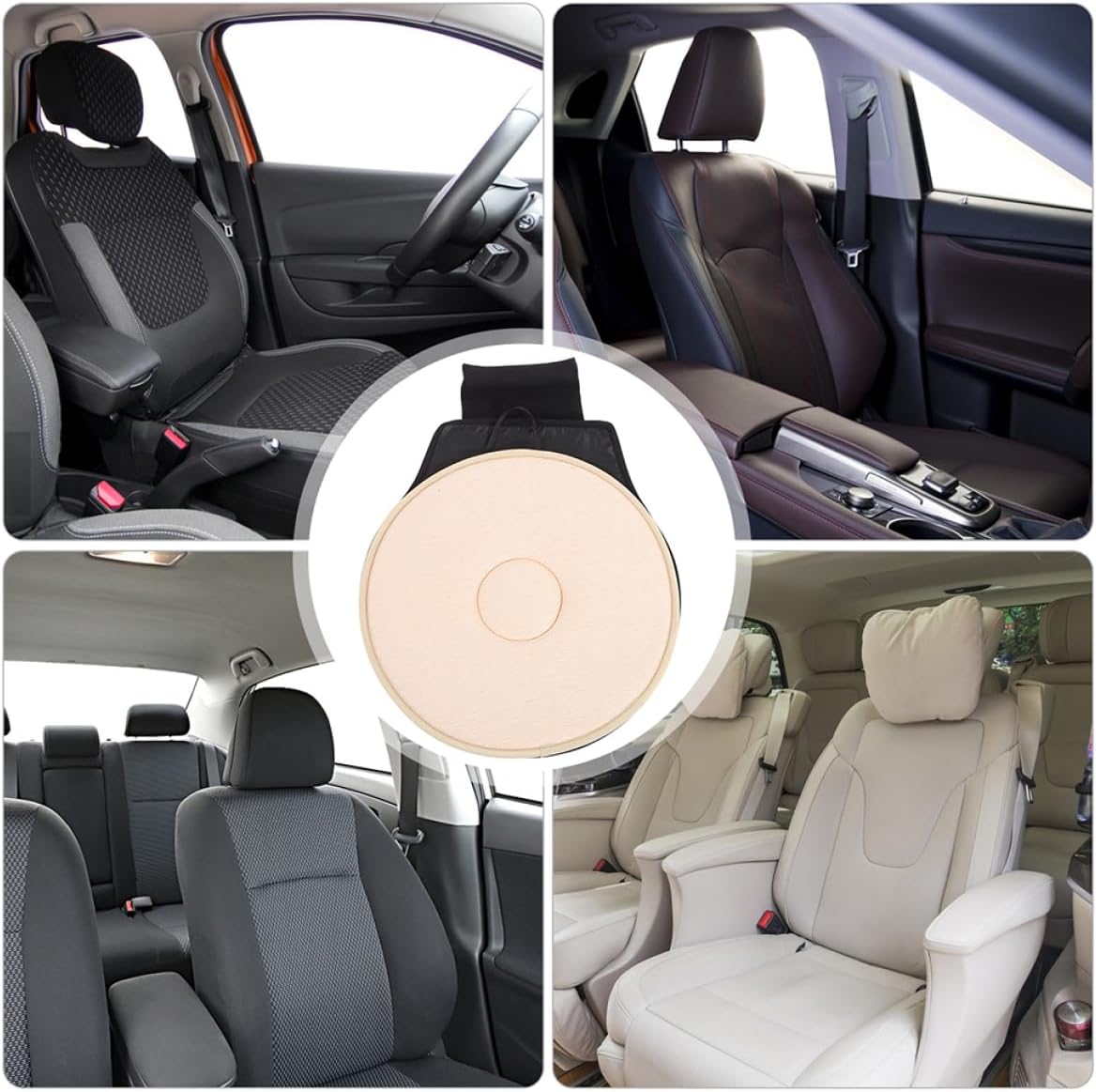 2pcs Swivel Seat Cushion for Car Cooling Pad Rotation Elderly and Adult Car Seat Pillow