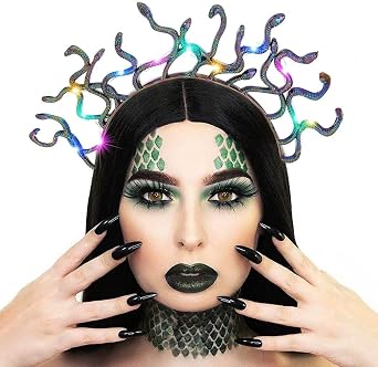 CAKURE Snake Headbands Light Up Snake Headpiece Hair Accessories for Women b-fantasy, one size