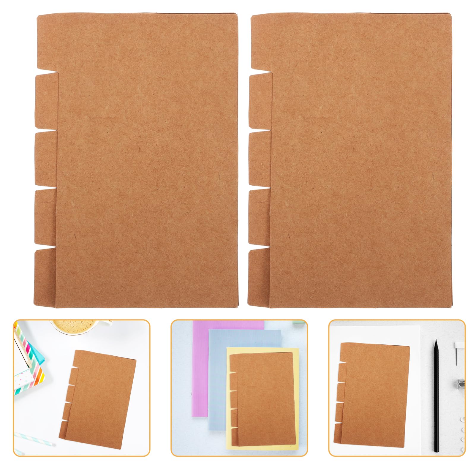 HOMSFOU 80 Sätze Oxford Index Cards Praktische Trennblätter für Ordner pro Set aus Braunem Kraftpapier für Büro und Studium