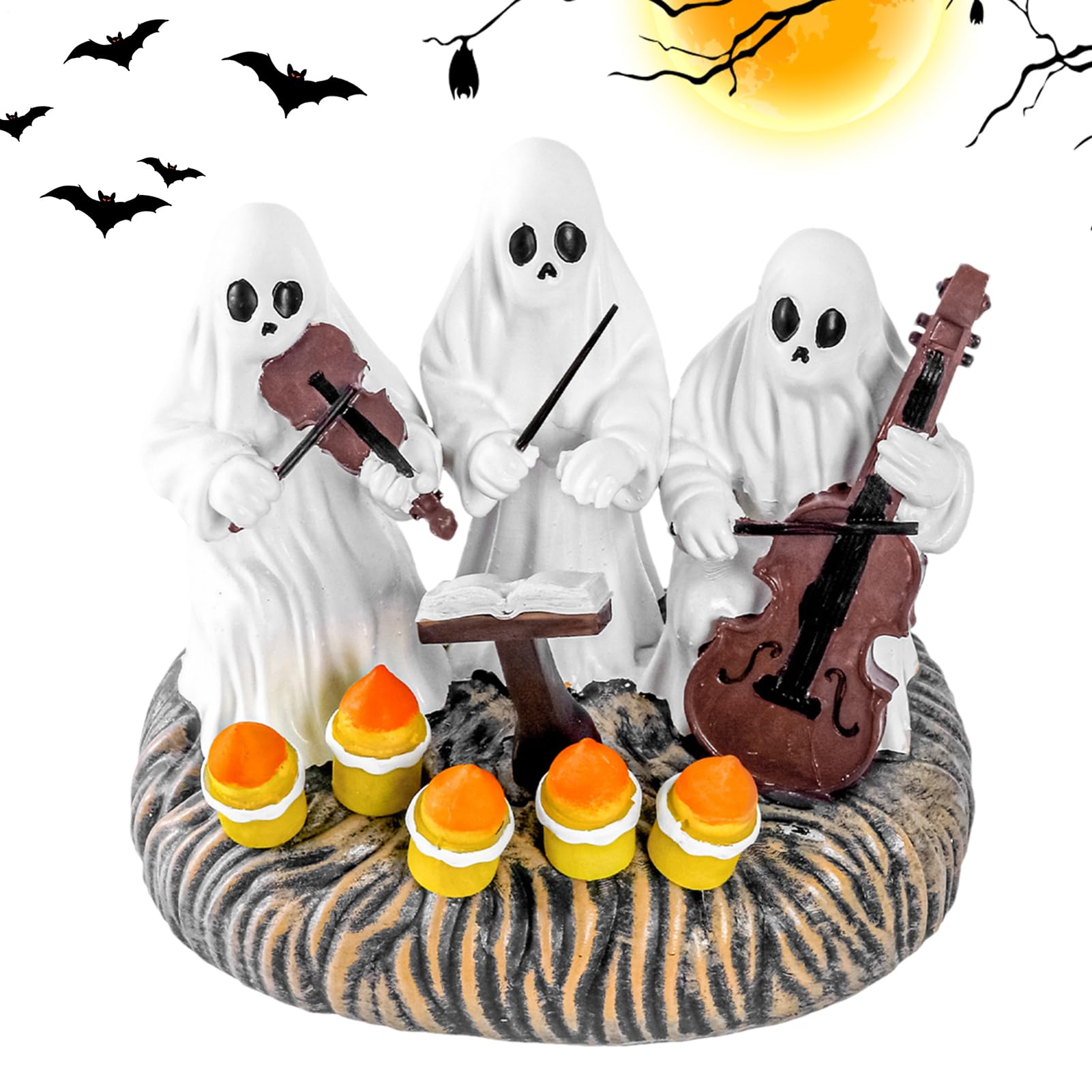 Figurine fantôme Halloween design : statue en résine, cadeau idéal pour bibliothèque