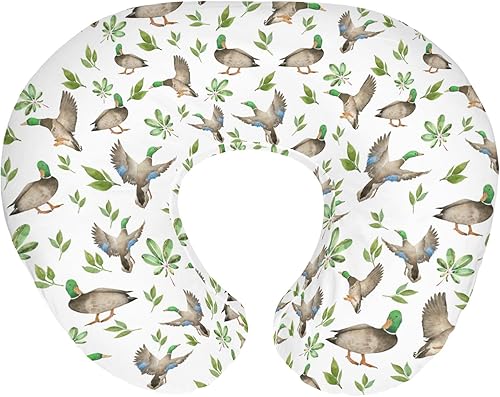 Fundas de almohada de lactancia para bebés de hojas verdes de patos salvajes para niños y niñas, funda de almohada de lactancia para lactancia,
