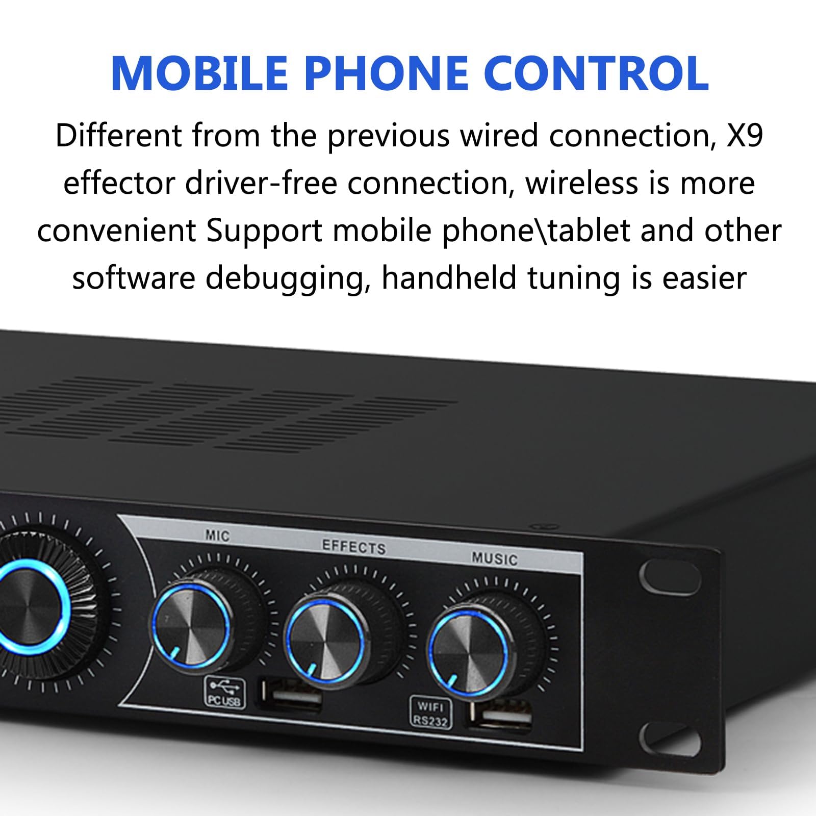 Efector digital profesional preetapa con pantalla LCD, ajuste de reverberación multimodo para KTV y entretenimiento en casa