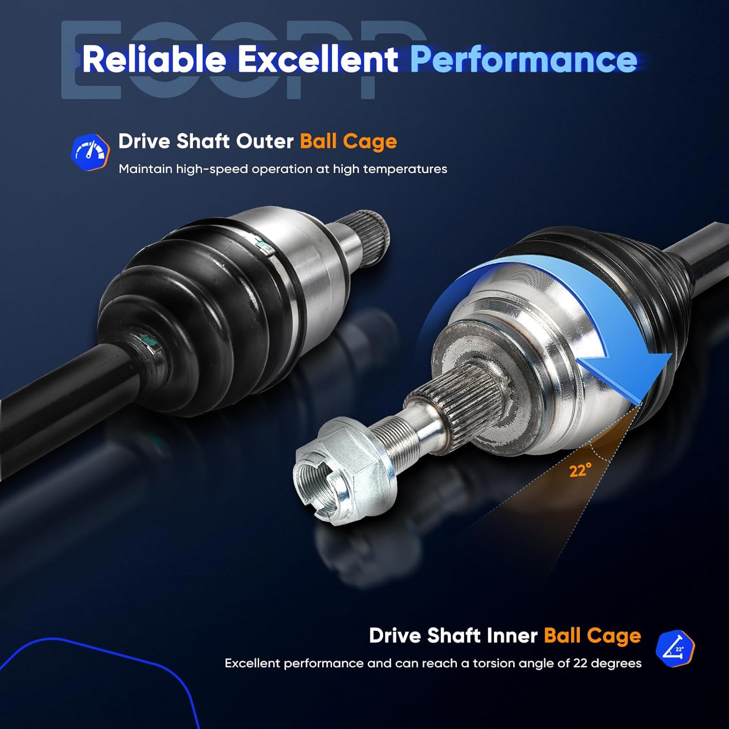 ECCPP 609297 NCV48013 Front Left(Front Driver Side) CV Axle Shaft Replacement for Mercedes-Benz R320 for Mercedes-Benz R350 2006-2007 for Mercedes-Benz R500 2007 for Mercedes-Benz R63 AMG