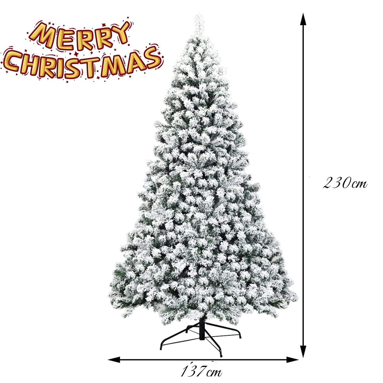 RELAX4LIFE Árbol de Navidad con 928 puntas y 250 luces LED blanco cálido, bonita decoración ideal para el hogar, tienda (230 cm)