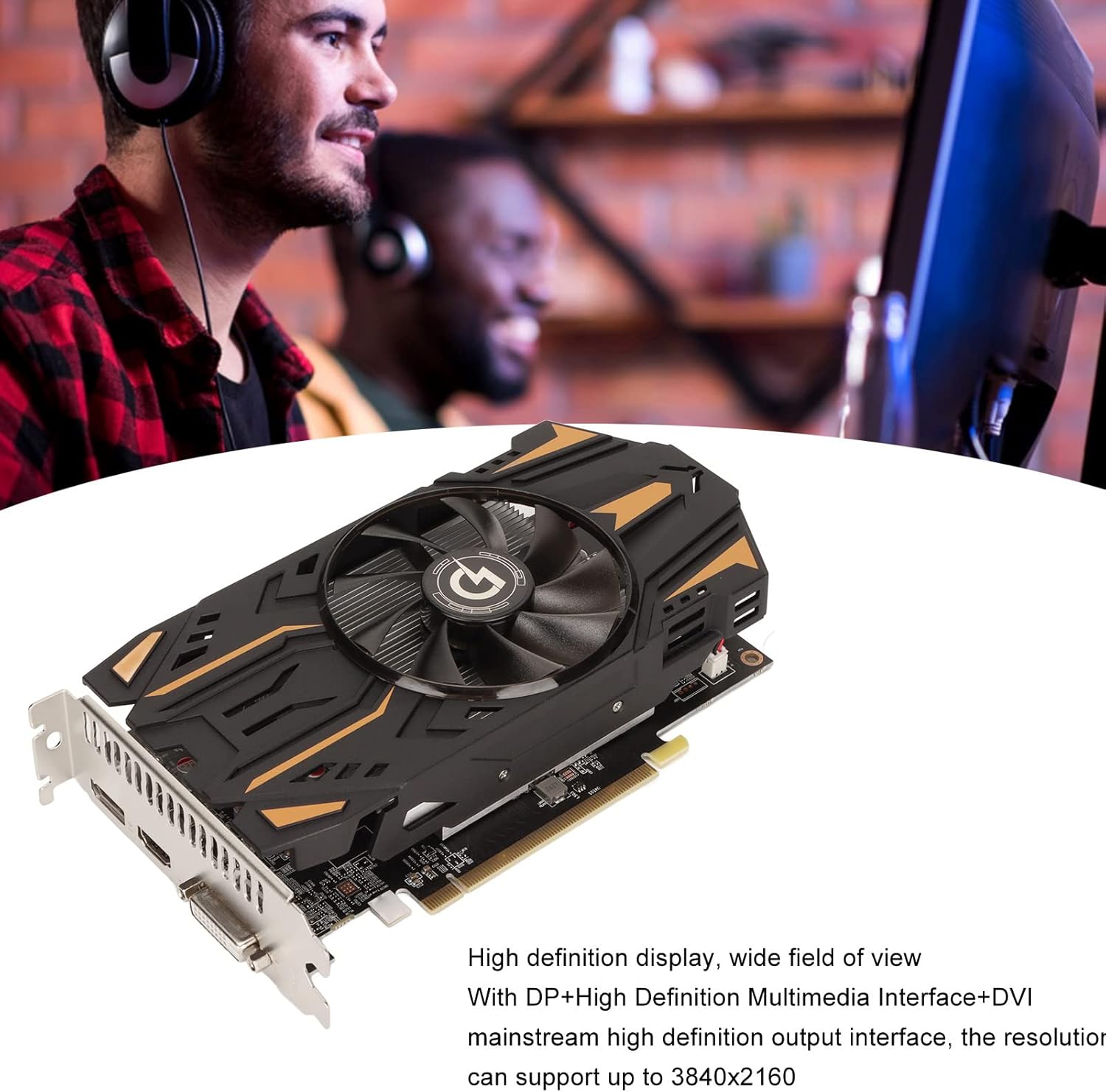 Dpofirs Scheda Grafica RX550, Scheda Grafica da Gioco 4G GDDR5 128bit Supporto Ventola Singola Scheda Grafica HDMI DP DVI con Scheda PCB, Scheda Video 1071MH/6000MHz