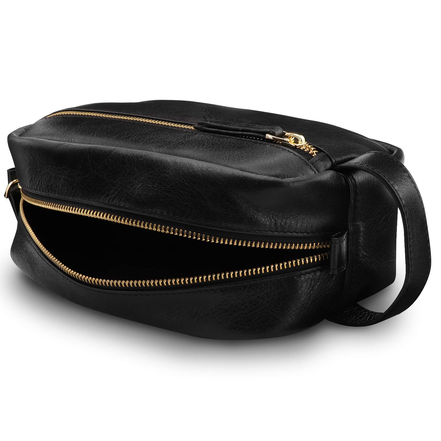 Londo - Articles de toilette en cuir véritable Dopp kit, sac de rangement pour organisateur de rasage pour maquillage, étui - Unisexe