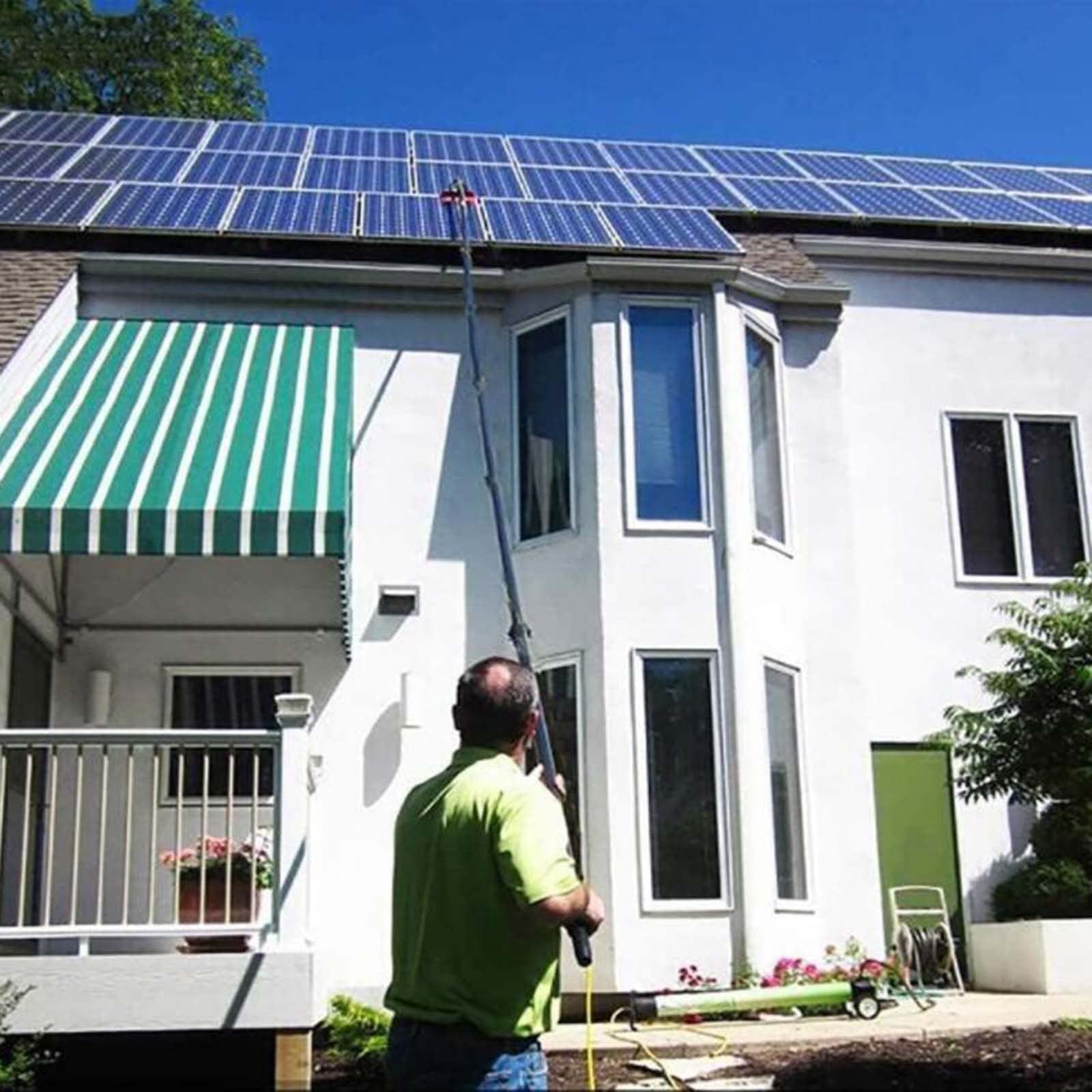 Pulizia Pannelli fotovoltaici Kit Pulizia Pannelli fotovoltaici Spazzola Pannelli fotovoltaici,lavavetri telescopico pulisci vetri,Kit Asta alimentata ad Acqua 4-12M Asta per Pulizia finestr