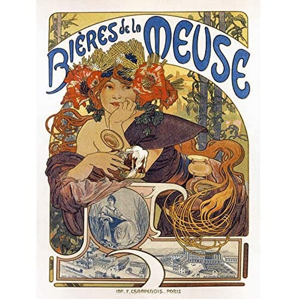 Wee Blue Coo Unframed Paper 12X16 Beer Of The Meuse Paris France Vintage Unframed Wall Art Print Poster Home Decor Premium