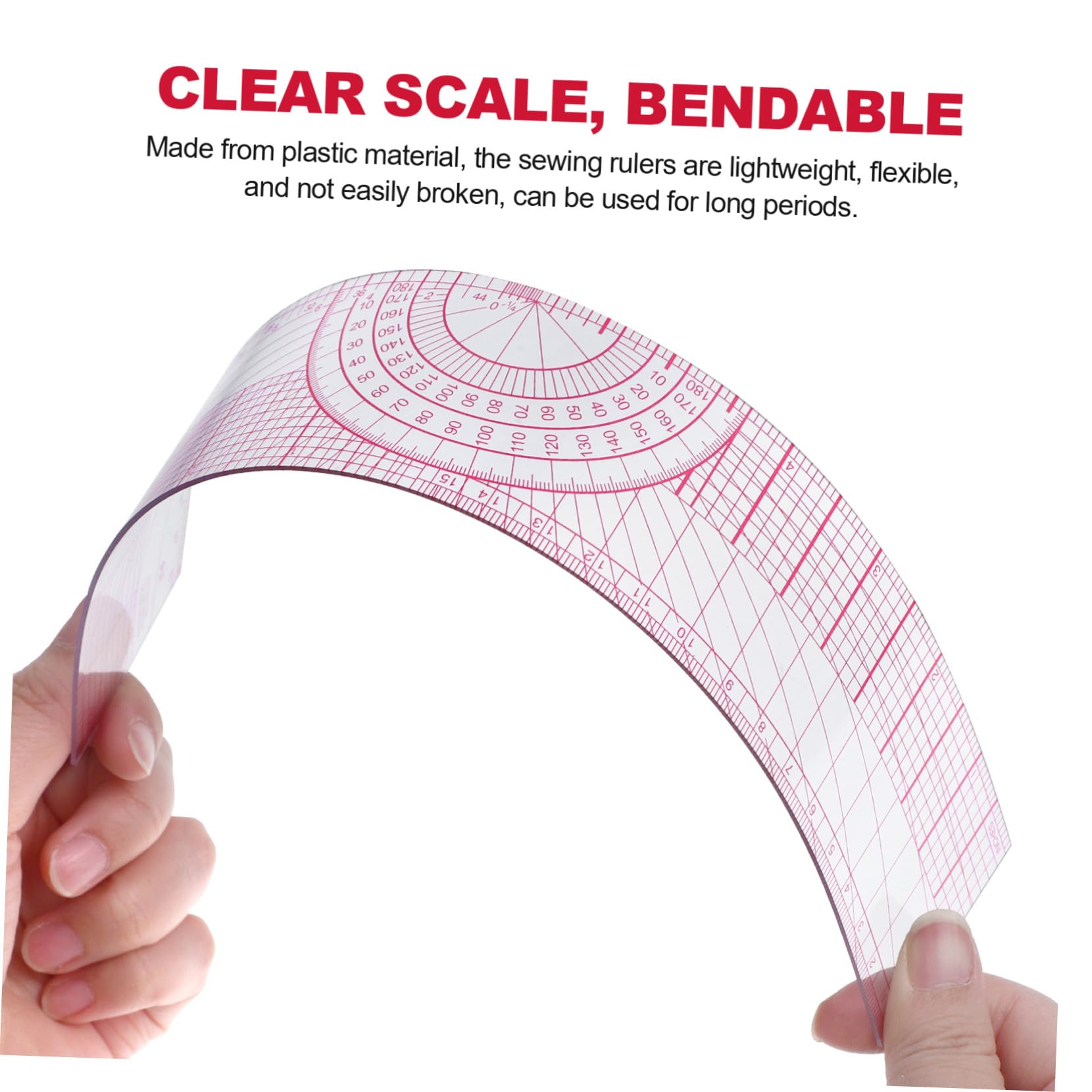Hohopeti Kurvenlineal Satz aus Kunststoff für Nähen mit Flexiblem Leichtem French Curve Design Nähzubehör zum Schneiden und Vorlagen Erstellen