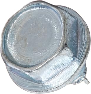 Steel Sheet Metal Screw, Zinc Plated, Hex Washer Head, Hex Drive, Type AB, 6-20 Thread Size, 1/4" Length (Pack of 100)