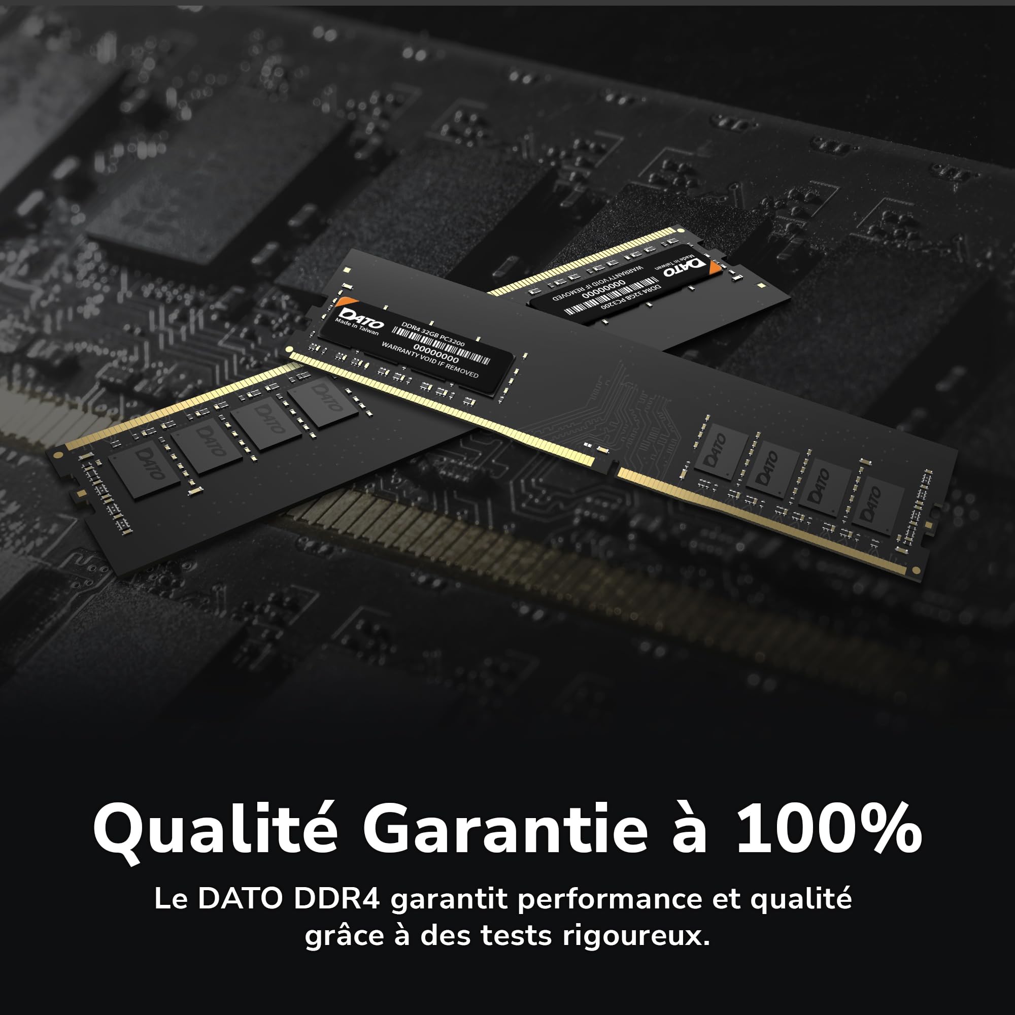 DATO 16Go DDR4 3200MHz PC4-25600 Non-ECC 1.2V CL22 288 Broches UDIMM pour Ordinateur de Bureau Module de mémoire Mise à Niveau
