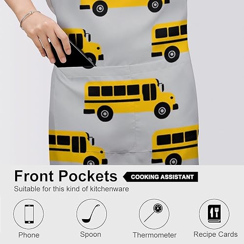 Miniatura 5 de Divertido babero de cocina para mujer, resistente al aceite con bolsillo, delantal para hornear manualidades