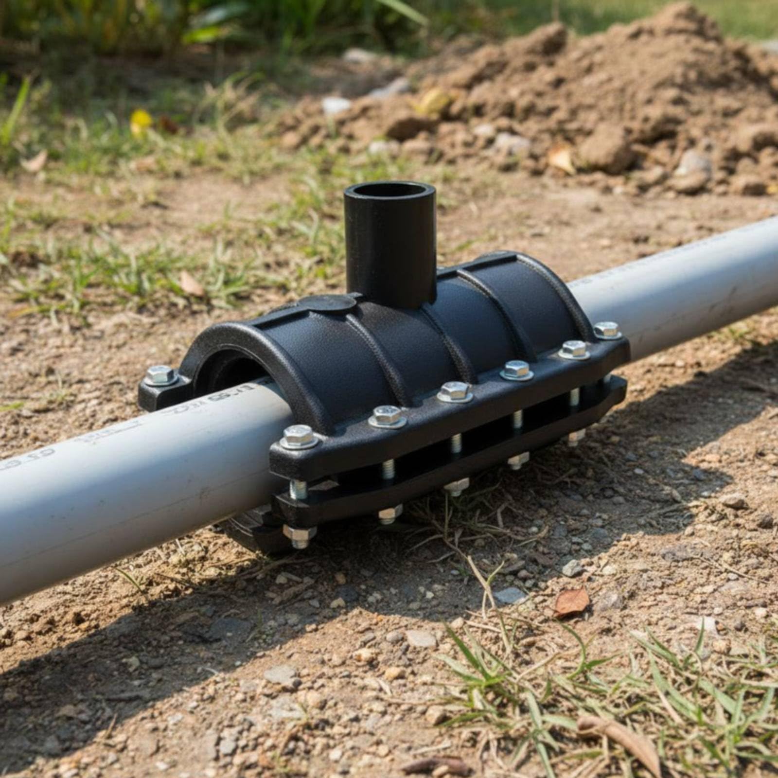 Giunto di Riparazione Tubazioni Raccordo Riparazione Tubo Fascetta Riparazione Condotto Collare Riparazione Perdite in HDPE per Emergenze su Linee in, 63 32, Raccordo Pe Allarg.