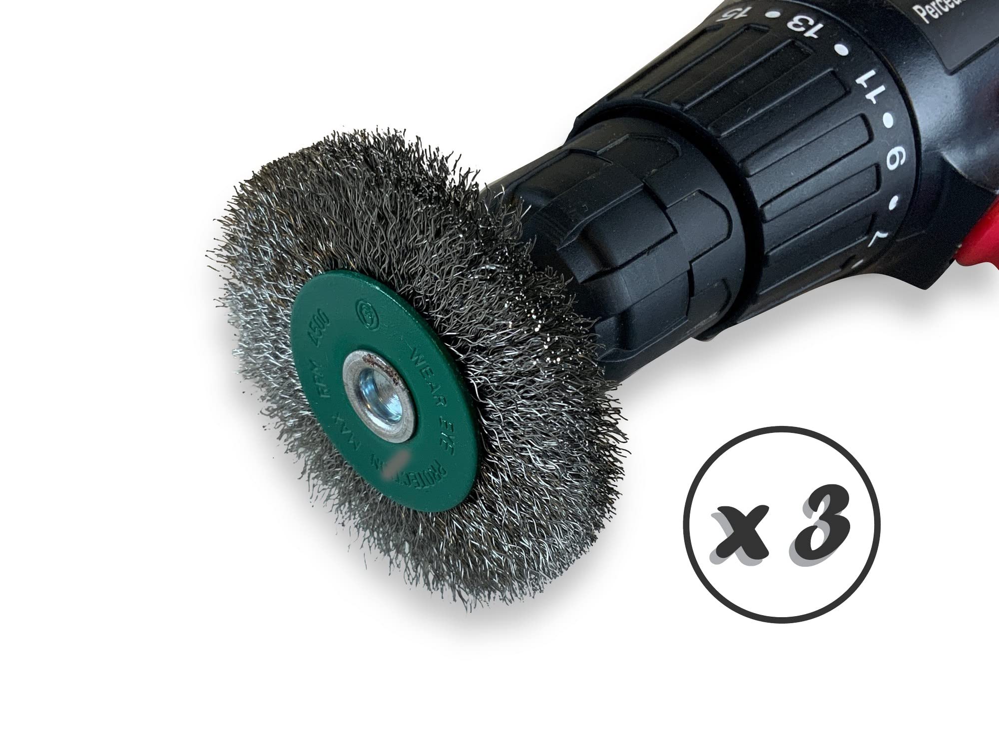 Kibros Lot 3 brosses circulaires tige Ø 75 mm inox souple 12 mm