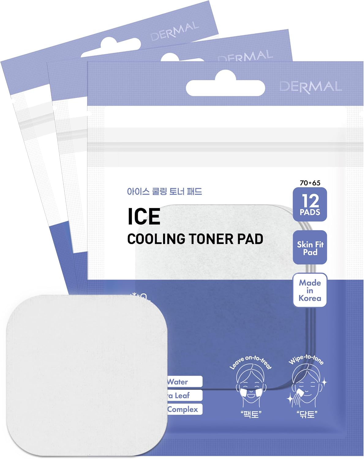 Dermal Ice Cooling Toner Pad 12 Adet