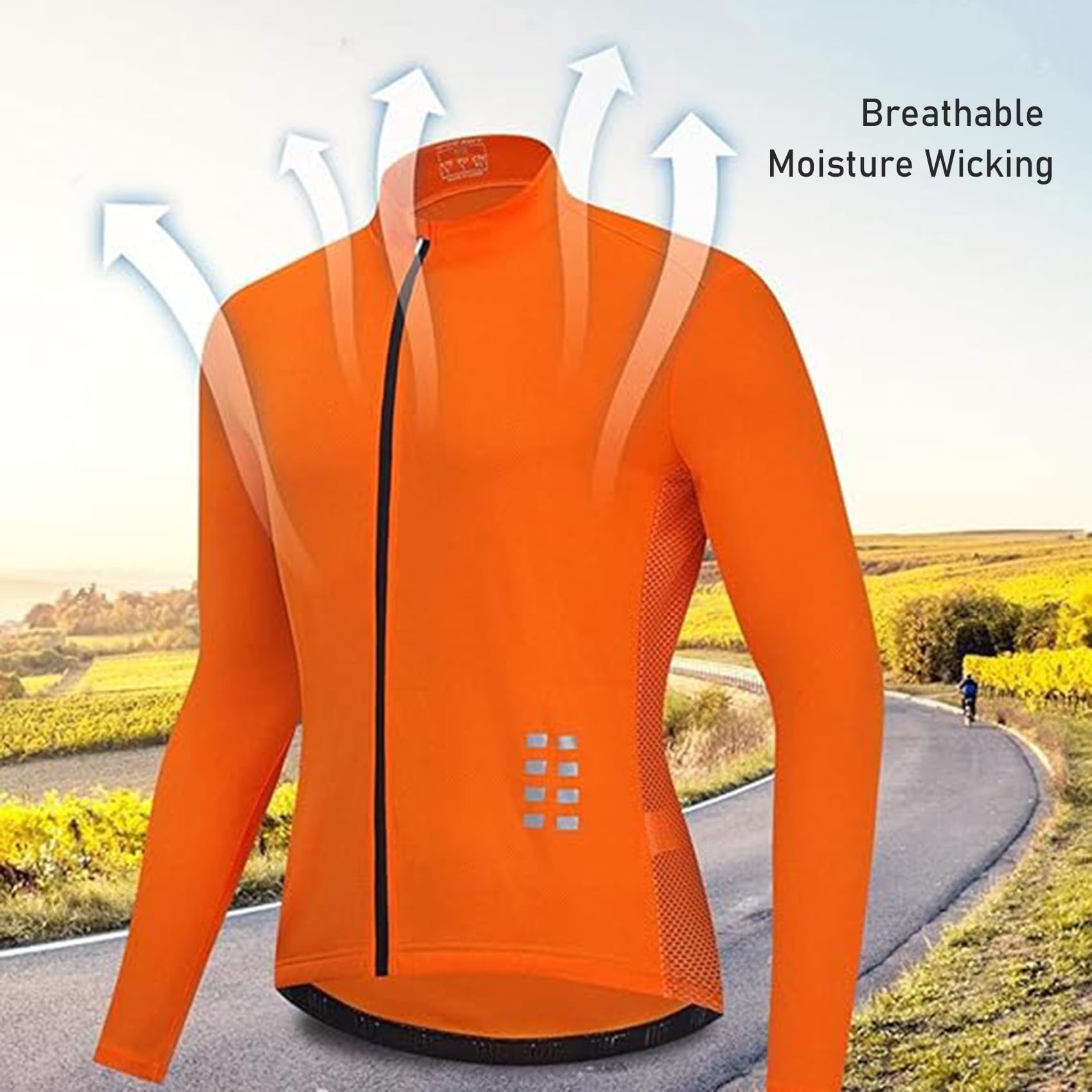 Koszulka rowerowa z długim rękawem męska i damska Koszulki rowerowe Letnia jazda rowerze Koszulki odblaskowe z siateczki Oddychające koszulki Ubrania rowerowe,Green-ASIAXL/EURL