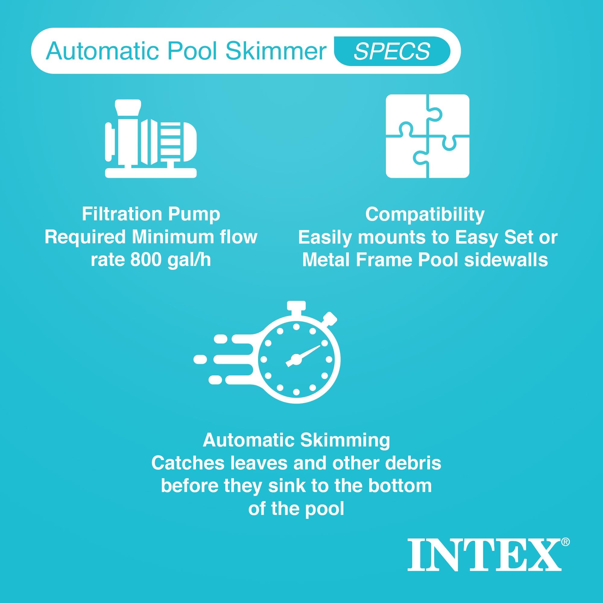 Intex Deluxe Automatyczny skimmer powierzchniowy montowany na ścianie basenu, 28000E