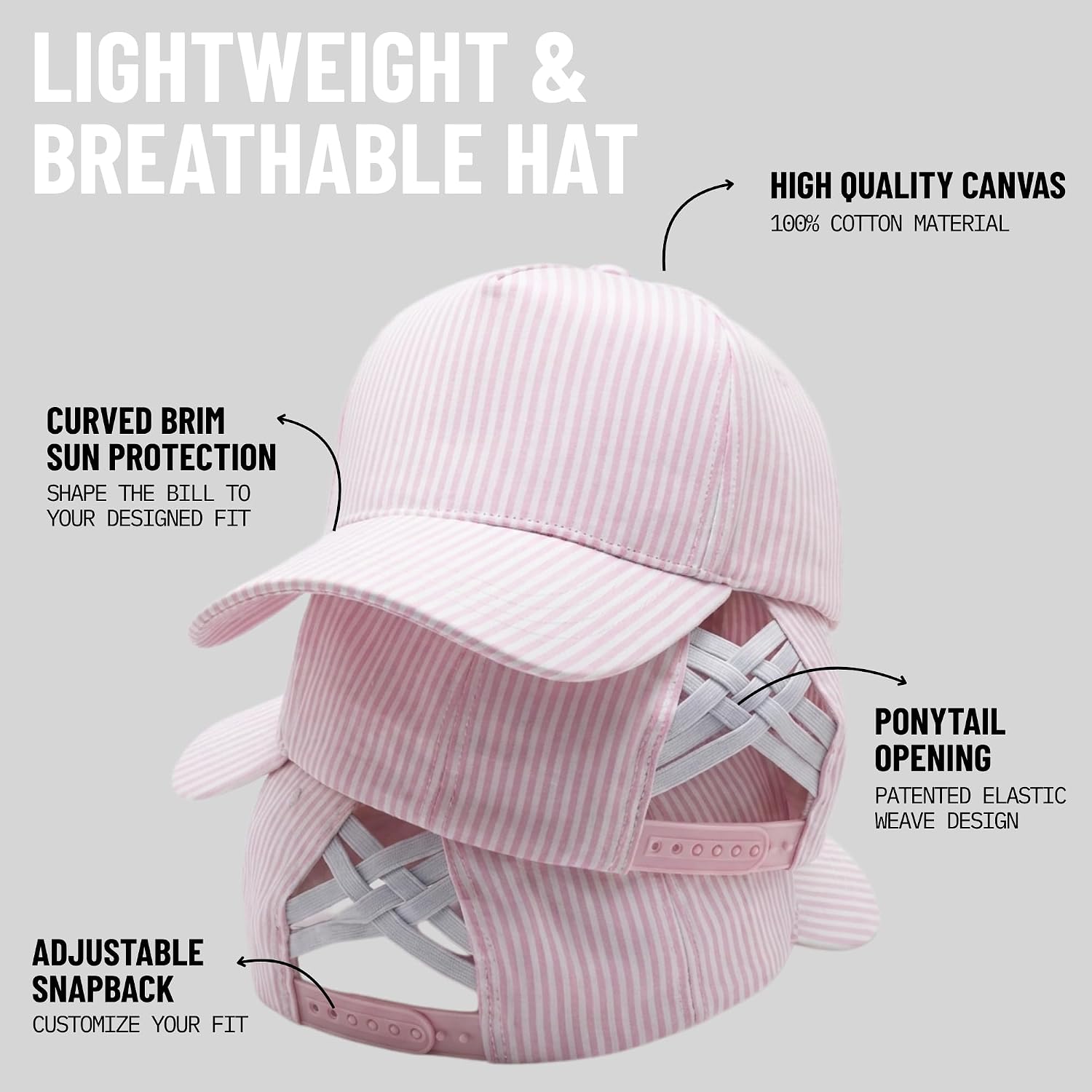Funky Junque 2 Tone Trucker Hat Criss Cross Ponytail Cap, Womens 100% Cotton Snapback for High Bun and Thick Curly Hair