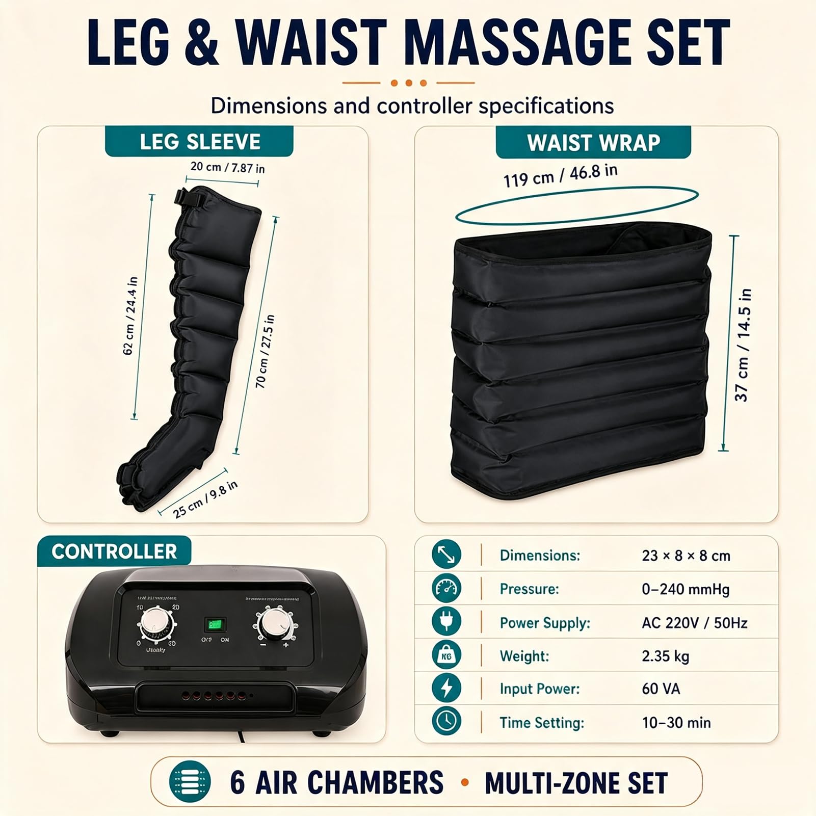 Maquina Botas Profesional, Presoterapia para Casa Abdomen y Piernas