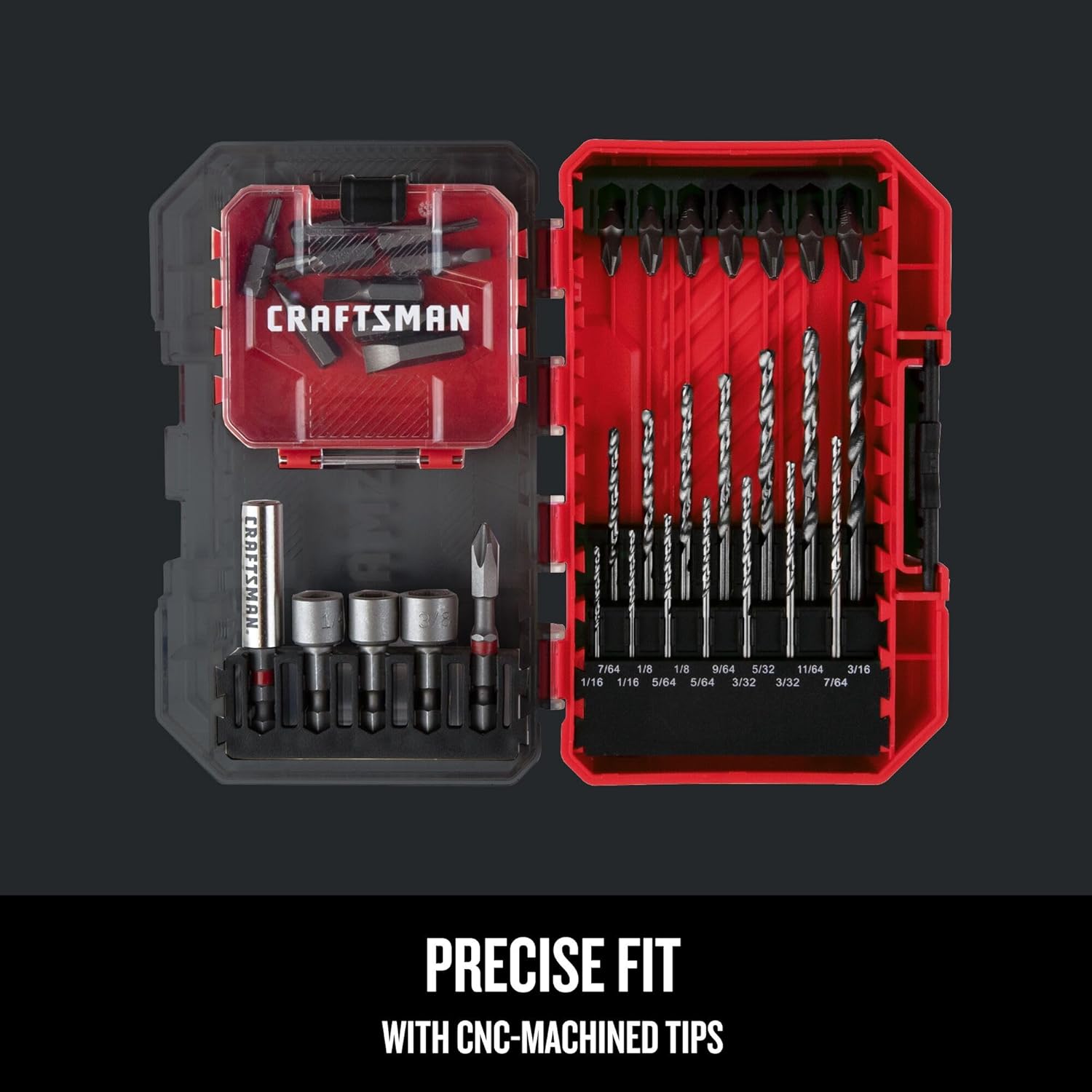 CRAFTSMAN 35 Piece Screwdriver Bit Set, Durable, Shock-Resistant Steel (CMAF35SET)