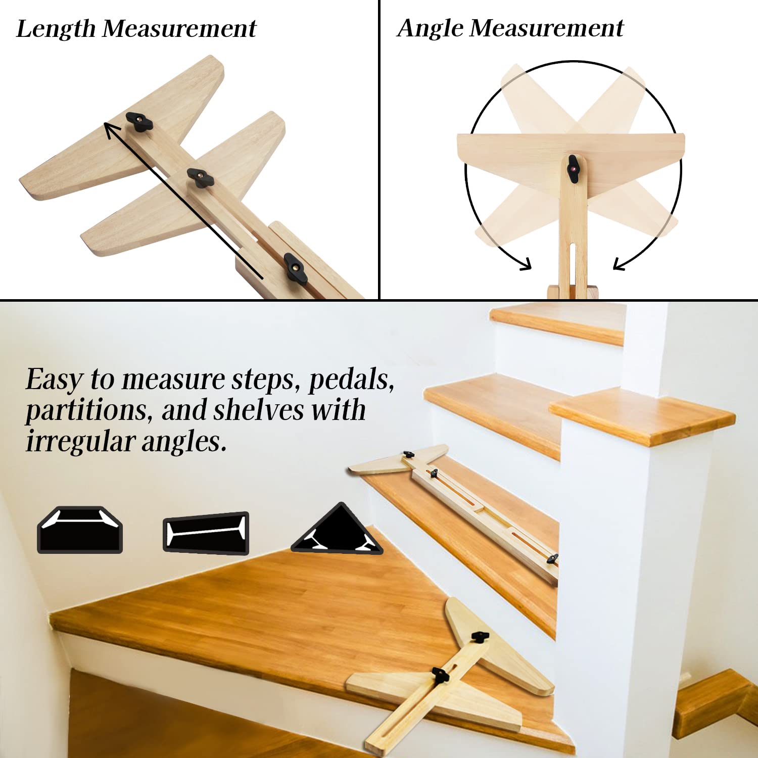 BRMDT Stair Tread Template Tool, Stair Jig Angle Finder Layout Tool for ...