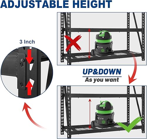 Miniatura 5 de BILT HARD Estantería de garaje resistente de 72 pulgadas de ancho x 24 pulgadas de profundidad, estantes de almacenamiento de 72 pulgadas de alto,