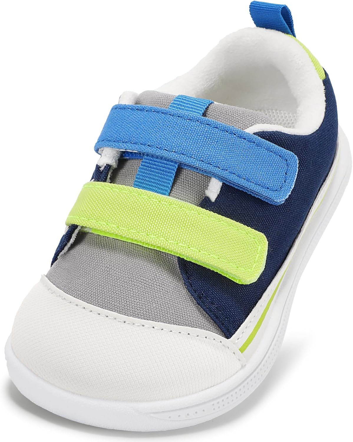 STQ Toddler Wide Toe Box Shoe Girl Boy Barefoot Hook and Loops Non-Slip Walking Baby Sneakers