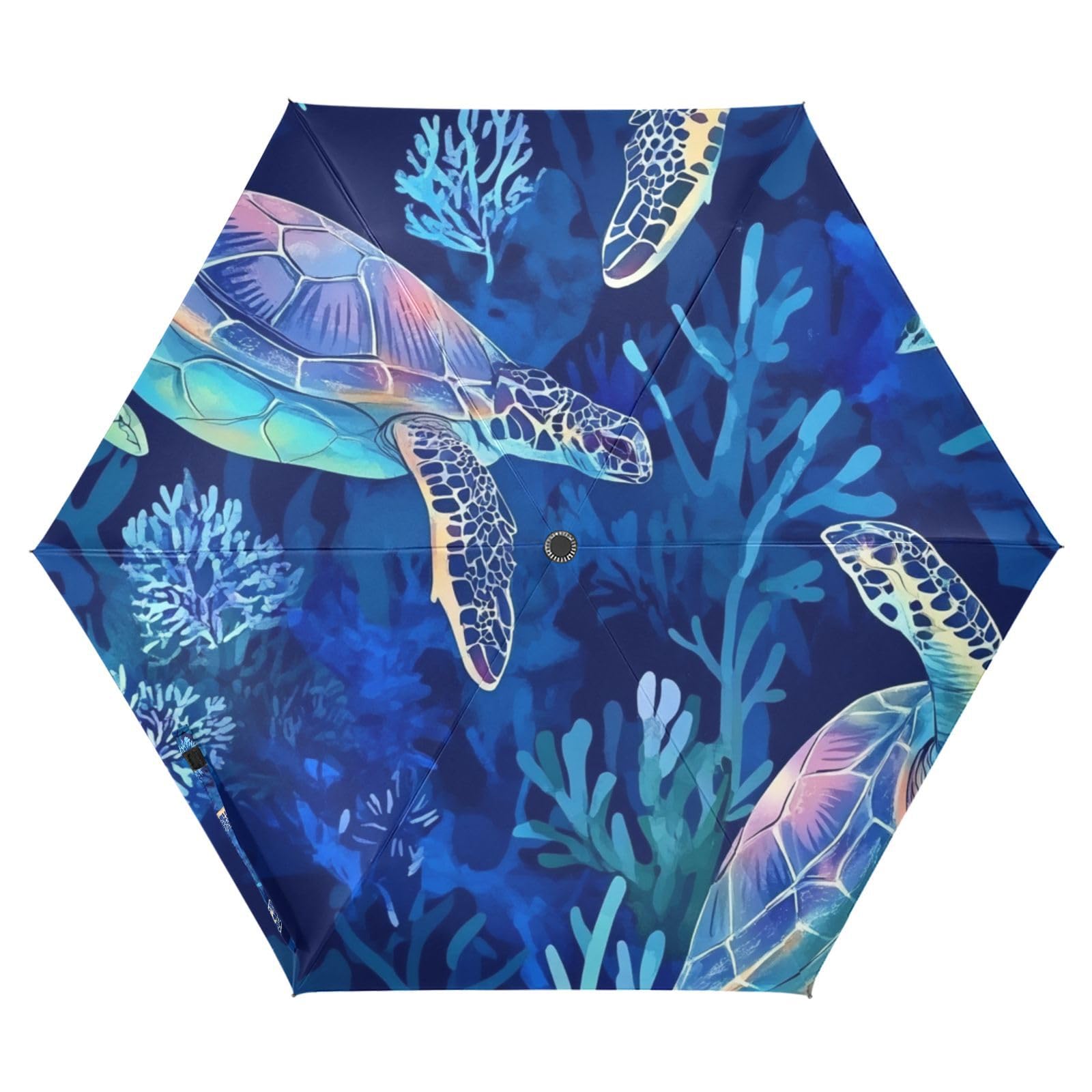 EtherSpher Aesthetic Winter Flounder Fishes Blue kids umbrella girls 8-10 39 Inch Auto Open auto open close Golf Umbrellas for special designed and strong Outdoor Defence Accessories de lluvia para