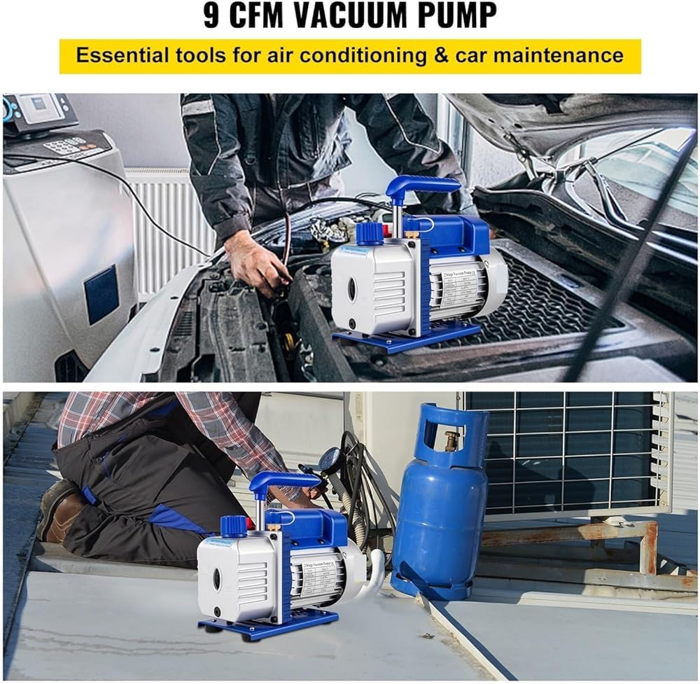 Doppelstufige Vakuumpumpe, 6 CFM 1/2 PS, HVAC, Klimaanlage, Kältemittel, Werkzeug für Automobil, HVAC