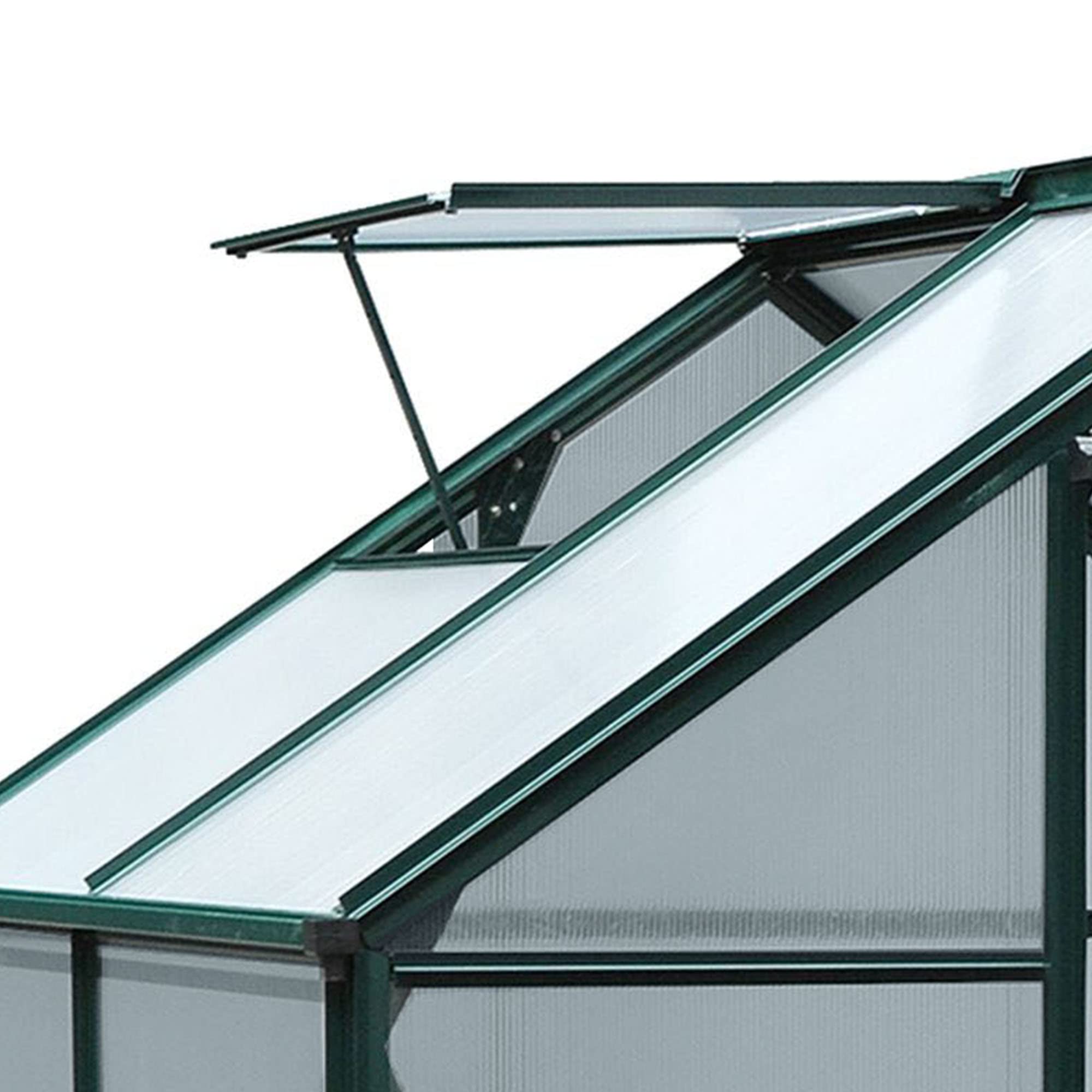 Outsunny Gewächshaus Aluminium 2,51m² 190x132x201cm mit Fundament Dachfenster Schiebetür 4 mm Platten, UV-beständig Treibhaus Aufzucht Tomatenhaus Pflanzenhaus Frühbeet für Garten Outdoor