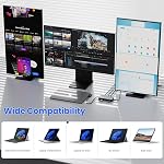 12-in-1 Station d'amarrage de surface avec 72W Adaptateur de puissance, triple affichage, double 4K HDMI + VGA, Ethernet, USB Le centre, SD/TF Lecteur de cartes, compatible avec Surface Pro/Laptop/Book