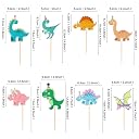 Ercadio 32 Pack Cartoon Dinosaur Cupcake Toppers Cute Dinosaur Baby Cupcake Picks Dinosaur's Theme Baby Shower Kids Birthday Party Cake Decorations Supplies gallery image