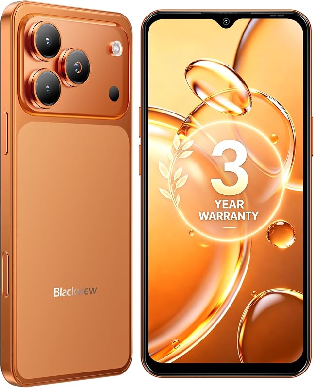 Blackview Wave 7C celular Android 16 4G Libre, 128GB, Dual SIM, Naranja | Todos los días primero, teléfono 4G de trabajo o de respaldo; Teléfono celular, 6,56" HD+, 32MP trasera, 5000mAh, 4GB físicos + hasta 12GB de RAM virtual