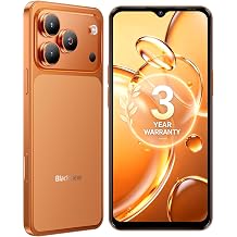 Blackview Wave 7C Unlocked Android 16 4G Cell Phone, 128GB, Dual SIM,Orange