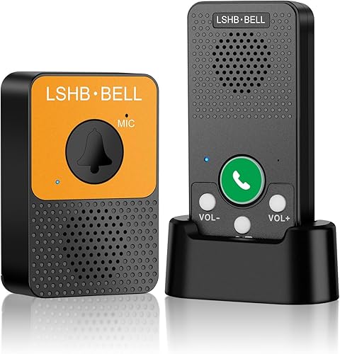 Timbre de puerta de intercomunicación inalámbrico, manos libres de audio de 2 vías, timbre de puerta con batería, sincronización de soporte de