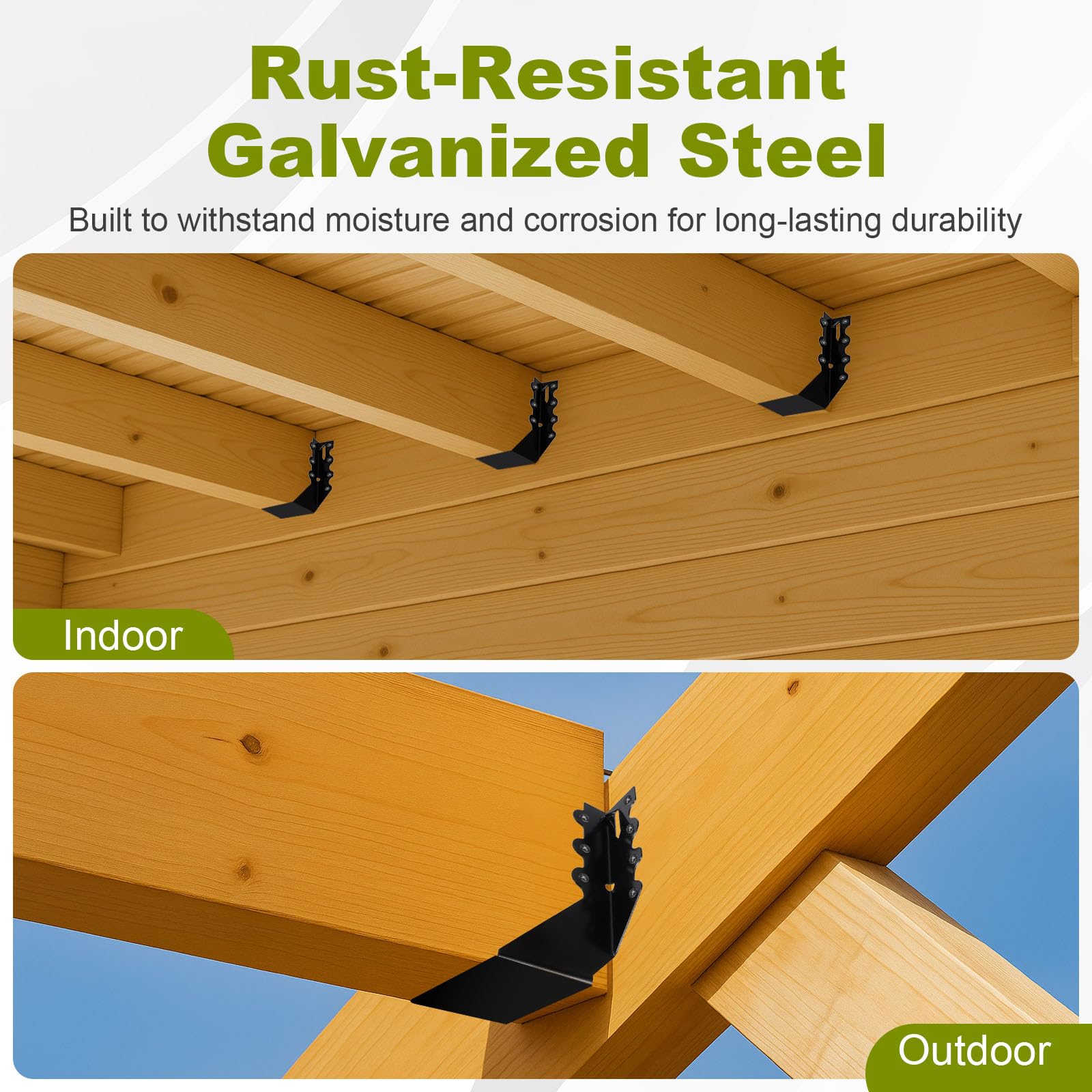 Snapklik.com : 25 Pcs 2x6 Joist Hangers For Wood, 20 Gauge Black Powder ...
