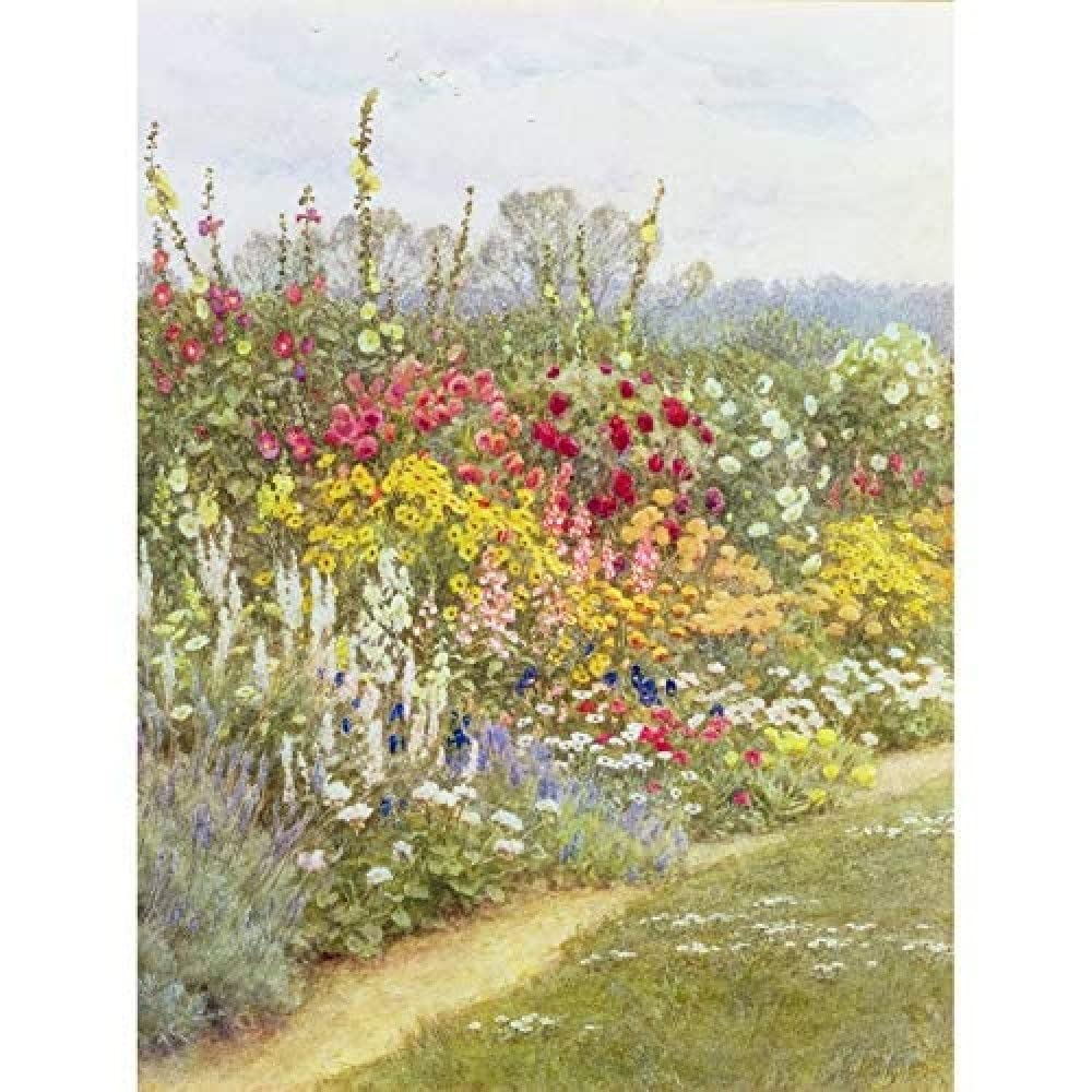 Artery8 Helen Allingham Herbaceous Border Garden Flowers Painting Unframed Wall Art Print Poster Home Decor Premium