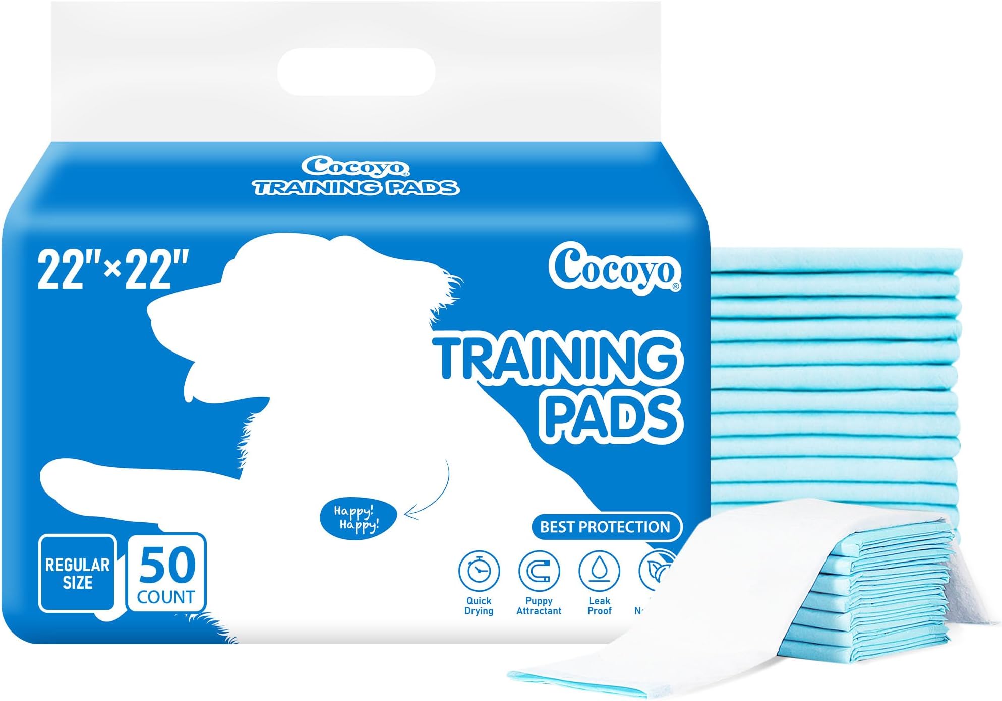 COCOYO Best Value Training Pads 50 Count | Dog Pee Pads | Super Absorbent Puppy Pads