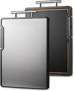 Titanium Cutting Board, Double Sided Wood Composite Chopping Board, Dishwasher Safe, Non Toxic, BPA Free, Knife Friendly Cutting Board for Kitchen, Titanium Alloy and Wood Fiber, with Handle & Stand