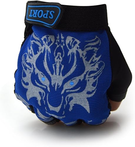 Freehawk Guantes de ciclismo para niños antideslizantes ultrafinos de medio dedo para ciclismo transpirables para pesca ciclismo patinaje y escalada