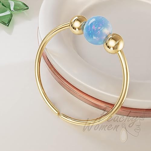 Miniatura 9 de Opal Helix Ring Green Opal - 20G Cartilage Hoop Piercing For Women 8mm - 14k Gold Filled Ear Jewelry Handmade Rings
