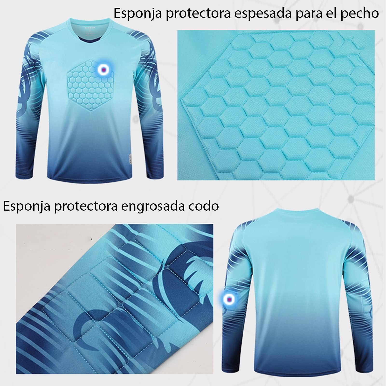 Camiseta de Portero Personalizado para niños Adultos, Mangas largas y Pantalones Cortos de Portero, Pantalones Personalizados con su Nombre, número, Equipo, número.