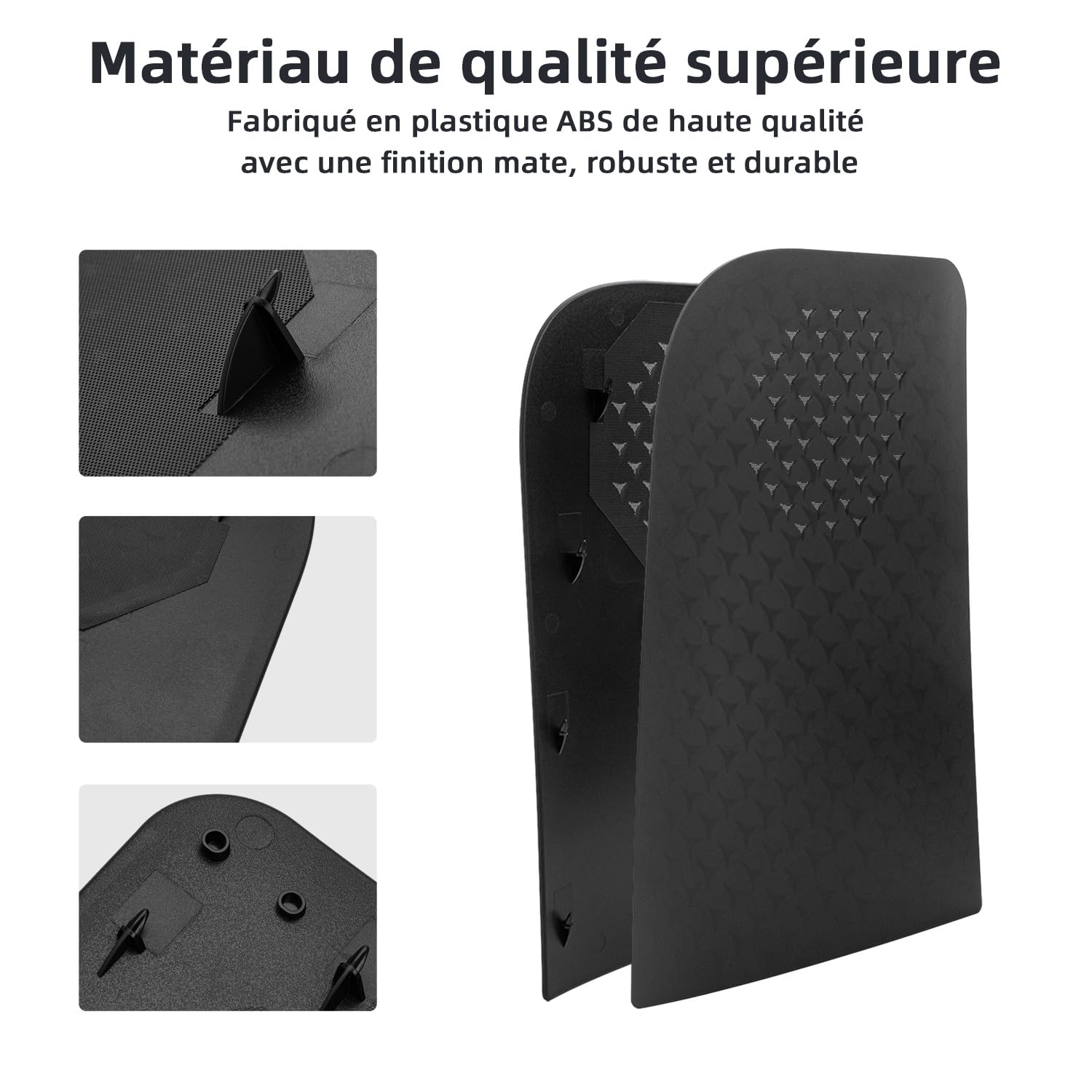 Mcbazel PS5 Façade Remplacement Avant Rigide Console Digital PS5 Plaque de Remplacement du Panneau de Ventilation de Refroidissement pour PlayStation 5 Digital Edition - Noir(Pas pour PS5 Slim/Pro)