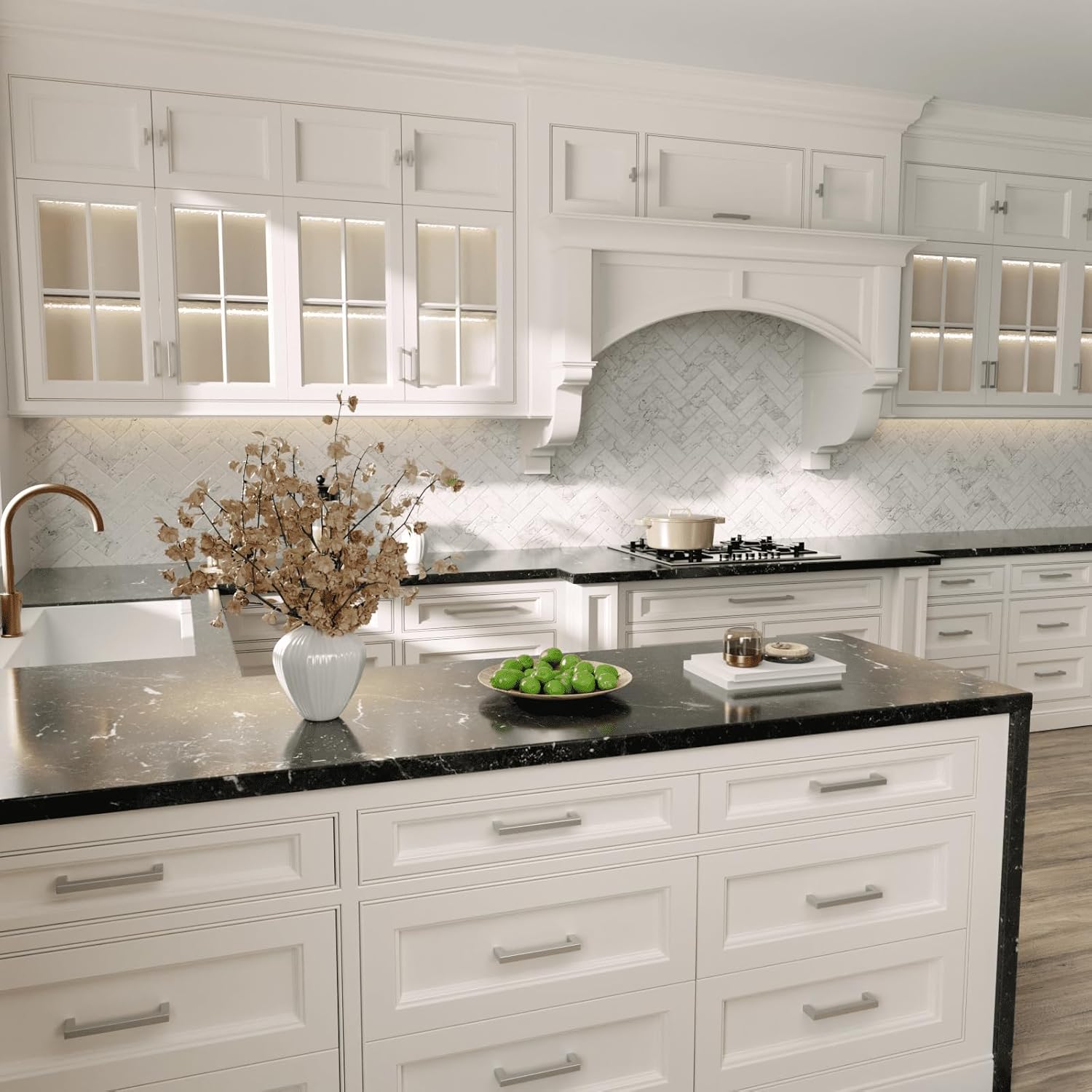 homidy Cabinet Pulls Brushed Nickel Drawer Pulls - 40 Pack 5 inch Modern Cabinet Pulls HDJ12SN Cabinet Hardware Brushed Nickel Drawer Pulls