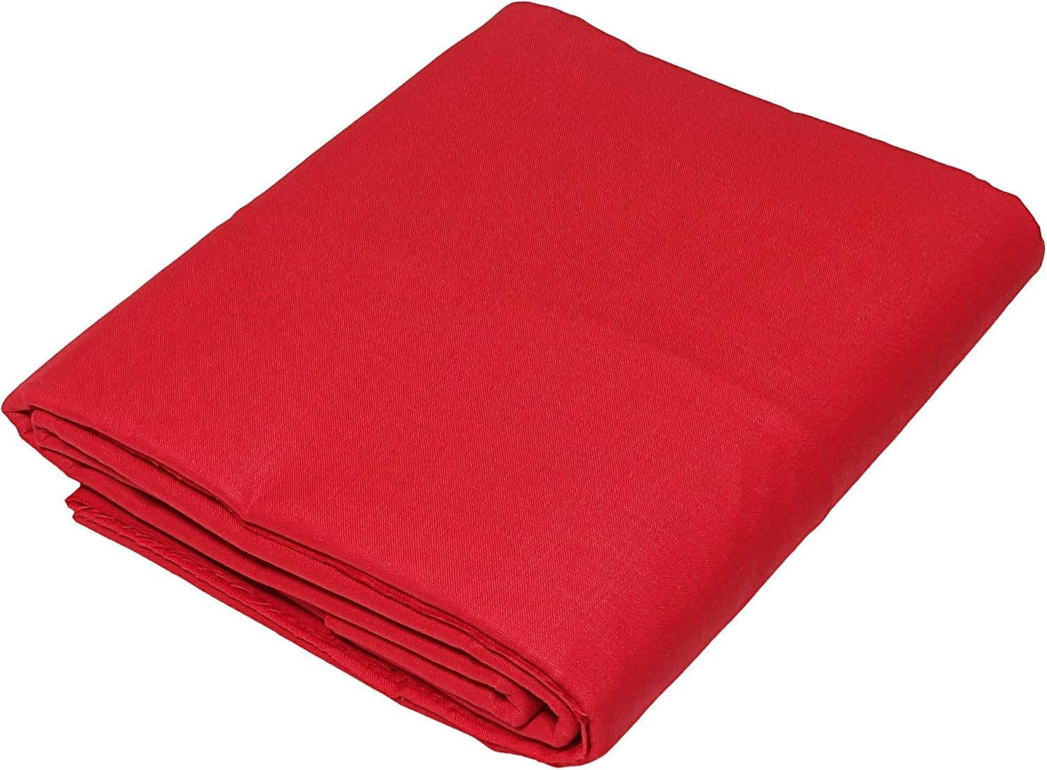 94 Inches/238cm Wide Polycotton Fabric by The Metre UK Dress Fabric Material for Sheeting, Sewing, Dressmaking, Arts and Craft (Red, Per Metre Continuous)