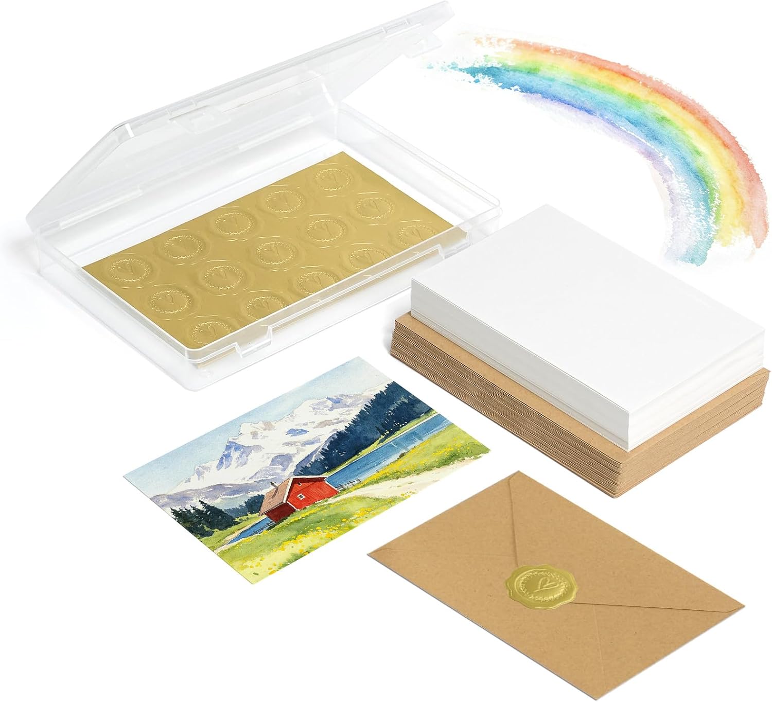 Vienrose Watercolor Cards with Envelopes 30 Pack 4x6 Blank Cards
